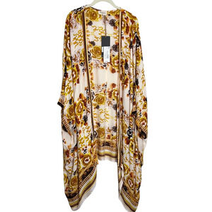 Talisman Twilight Cape Kimono One Size Floral Earthy Tones Boho Cottage Feminine